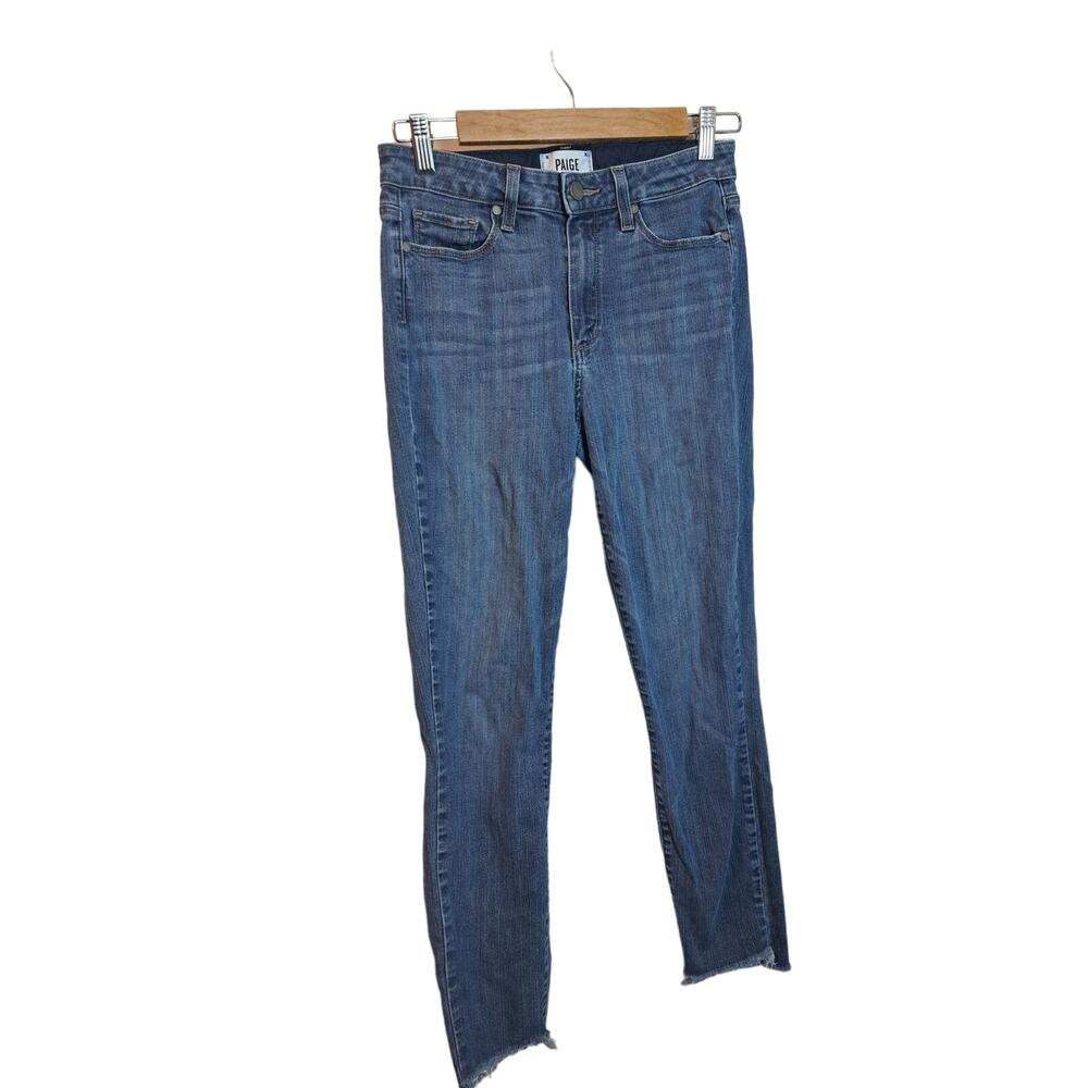 Paige Haxton Ankle Dark Wash Ankle Jeans Raw Leg Sz W 28